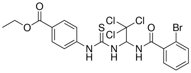 4-(3-(1-(2-BR-BENZOYLAMINO)-2,2,2-TRICHLORO-ET)-THIOUREIDO)BENZOIC ACID ET ESTER