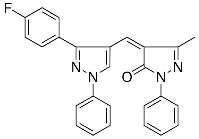 4-(3-(4-F-PH)-1-PH-1H-PYRAZOL-4-YLMETHYLENE)-5-ME-2-PH-2,4-DIHYDRO-PYRAZOL-3-ONE