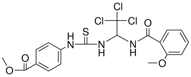 4-(3-(2,2,2-TRI-CL-1-(2-MEO-BENZOYLAMINO)-ET)-THIOUREIDO)-BENZOIC ACID ME ESTER