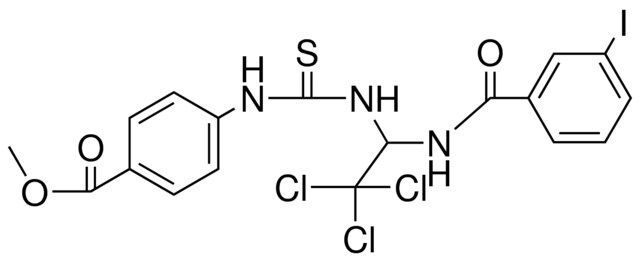 4-(3-(2,2,2-TRICHLORO-1-(3-I-BENZOYLAMINO)-ET)-THIOUREIDO)-BENZOIC ACID ME ESTER