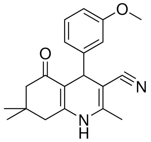 4-(3-MEO-PH)-2,7,7-TRI-ME-5-OXO-1,4,5,6,7,8-HEXAHYDRO-QUINOLINE-3-CARBONITRILE