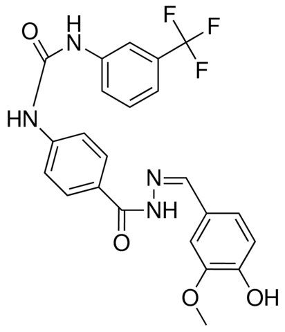 4-(3(3(TRIFLUOROMETHYL)PHENYL)UREIDO)BENZOIC (4HYDROXY3MEO-BENZYLIDENE)HYDRAZIDE