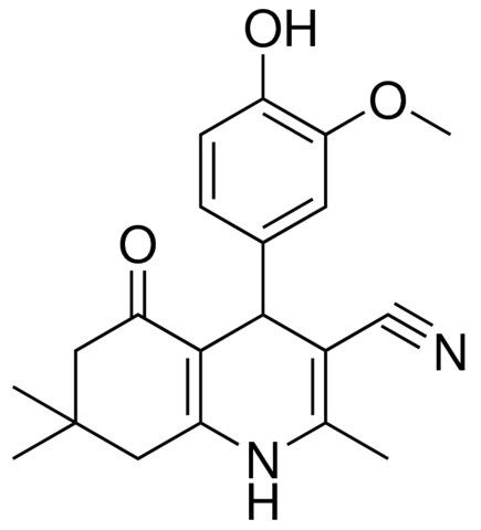 4-(4-HYDROXY-3-METHOXYPHENYL)-2,7,7-TRIMETHYL-5-OXO-1,4,5,6,7,8-HEXAHYDRO-3-QUINOLINECARBONITRILE