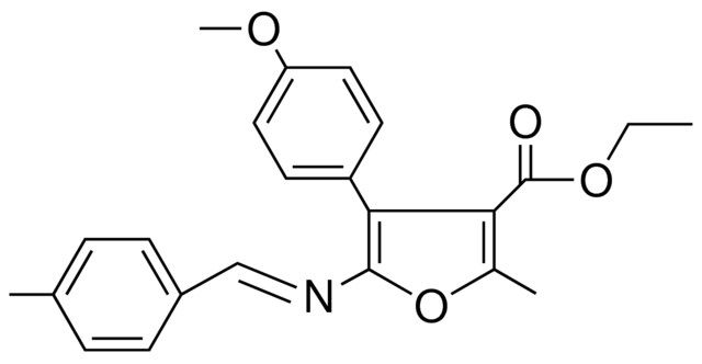 4-(4-MEO-PH)-2-ME-5-((4-ME-BENZYLIDENE)-AMINO)-FURAN-3-CARBOXYLIC ACID ET ESTER