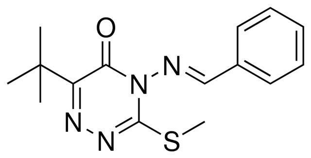 4-(BENZYLIDENE-AMINO)-6-TERT-BUTYL-3-METHYLSULFANYL-4H-(1,2,4)TRIAZIN-5-ONE