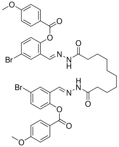 4-BROMO-2-((E)-{[10-((2E)-2-{5-BROMO-2-[(4-METHOXYBENZOYL)OXY]BENZYLIDENE}HYDRAZINO)-10-OXODECANOYL]HYDRAZONO}METHYL)PHENYL 4-METHOXYBENZOATE