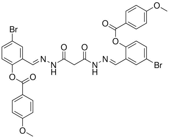 4-BROMO-2-((E)-{[3-((2E)-2-{5-BROMO-2-[(4-METHOXYBENZOYL)OXY]BENZYLIDENE}HYDRAZINO)-3-OXOPROPANOYL]HYDRAZONO}METHYL)PHENYL 4-METHOXYBENZOATE