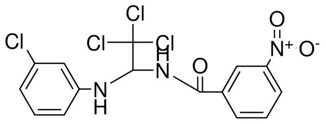 3-NITRO-N-(2,2,2-TRICHLORO-1-(3-CHLORO-PHENYLAMINO)-ETHYL)-BENZAMIDE