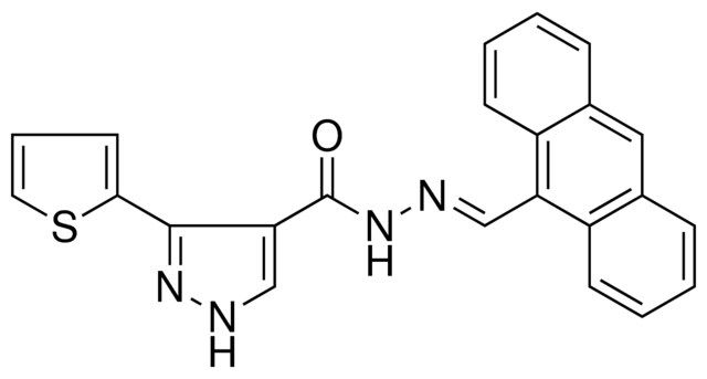 3-THIOPHEN-2-YL-1H-PYRAZOLE-4-CARBOXYLIC ACID ANTHRACEN-9-YLMETHYLENE-HYDRAZIDE