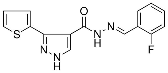 3-THIOPHEN-2-YL-1H-PYRAZOLE-4-CARBOXYLIC ACID (2-FLUORO-BENZYLIDENE)-HYDRAZIDE