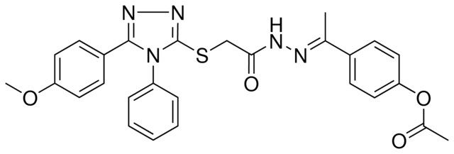 4-[(1E)-N-({[5-(4-METHOXYPHENYL)-4-PHENYL-4H-1,2,4-TRIAZOL-3-YL]SULFANYL}ACETYL)ETHANEHYDRAZONOYL]PHENYL ACETATE