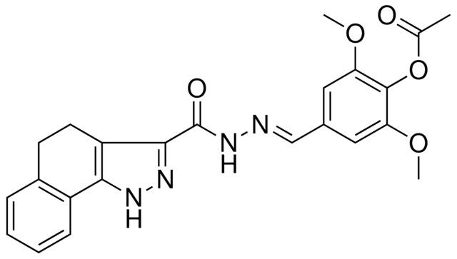 4-{(E)-[(4,5-DIHYDRO-1H-BENZO[G]INDAZOL-3-YLCARBONYL)HYDRAZONO]METHYL}-2,6-DIMETHOXYPHENYL ACETATE