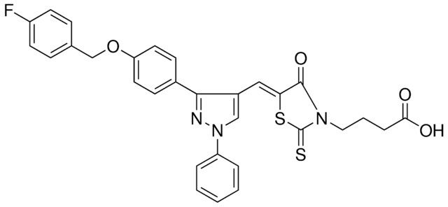 4-{(5Z)-5-[(3-{4-[(4-FLUOROBENZYL)OXY]PHENYL}-1-PHENYL-1H-PYRAZOL-4-YL)METHYLENE]-4-OXO-2-THIOXO-1,3-THIAZOLIDIN-3-YL}BUTANOIC ACID