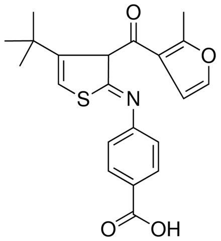 4-[(4-TERT-BUTYL-3-(2-METHYL-3-FUROYL)-2(3H)-THIENYLIDENE)AMINO]BENZOIC ACID