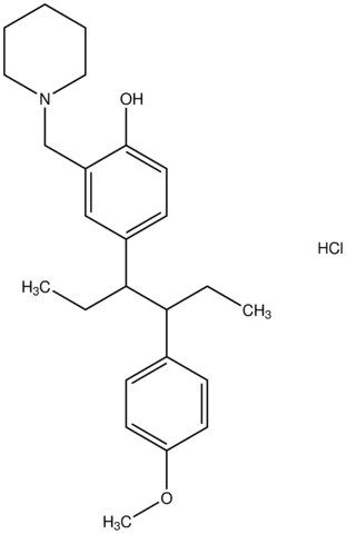 4-[1-ethyl-2-(4-methoxyphenyl)butyl]-2-(1-piperidinylmethyl)phenol hydrochloride