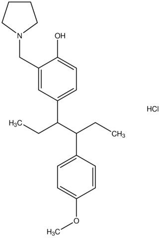 4-[1-ethyl-2-(4-methoxyphenyl)butyl]-2-(1-pyrrolidinylmethyl)phenol hydrochloride