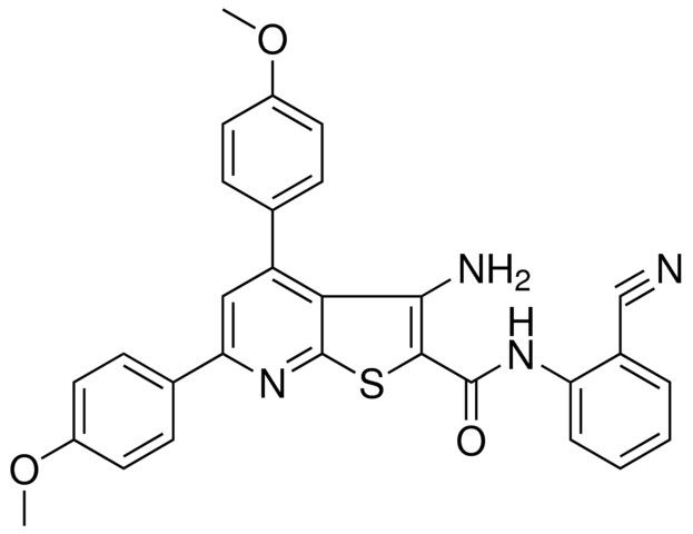 3-AMINO-N-(2-CYANOPHENYL)-4,6-BIS(4-METHOXYPHENYL)THIENO[2,3-B]PYRIDINE-2-CARBOXAMIDE