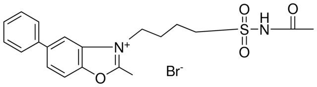 3-ACETAMIDOSULFONYLBUTYL-2-METHYL-5-PHENYLBENZOXAZOLIUM BROMIDE