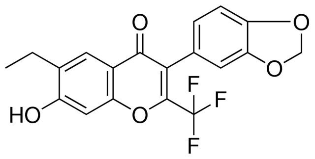 3-BENZO(1,3)DIOXOL-5-YL-6-ETHYL-7-HYDROXY-2-TRIFLUOROMETHYL-CHROMEN-4-ONE