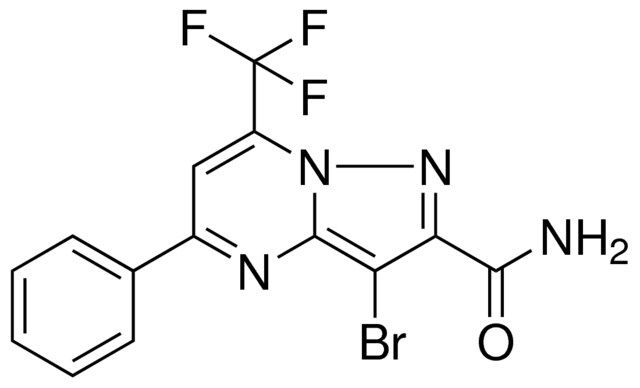 3-BR-5-PH-7-TRIFLUOROMETHYL-PYRAZOLO(1,5-A)PYRIMIDINE-2-CARBOXYLIC ACID AMIDE