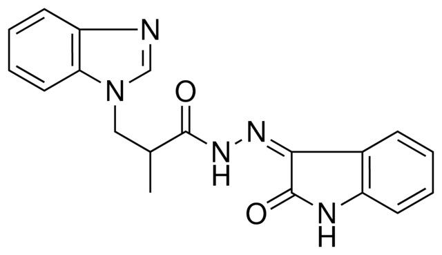 3-BENZOIMIDAZOL-1-YL-2-ME-PROPIONIC ACID (2-OXO-1,2-2H-INDOL-3-YLIDENE)HYDRAZIDE