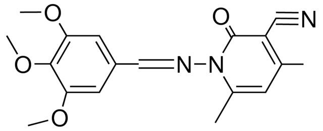 3-CYANO-4,6-DIMETHYL-1-(3,4,5-TRIMETHOXYBENZYLIDENEAMINO)-2(1H)-PYRIDINE