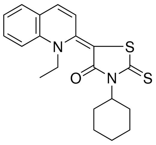 3-CYCLOHEXYL-5-(1-ETHYL-1H-QUINOLIN-2-YLIDENE)-2-THIOXO-THIAZOLIDIN-4-ONE