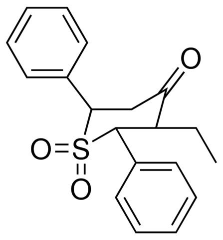 3-ETHYL-1,1-DIOXO-2,6-DIPHENYL-TETRAHYDRO-THIOPYRAN-4-ONE