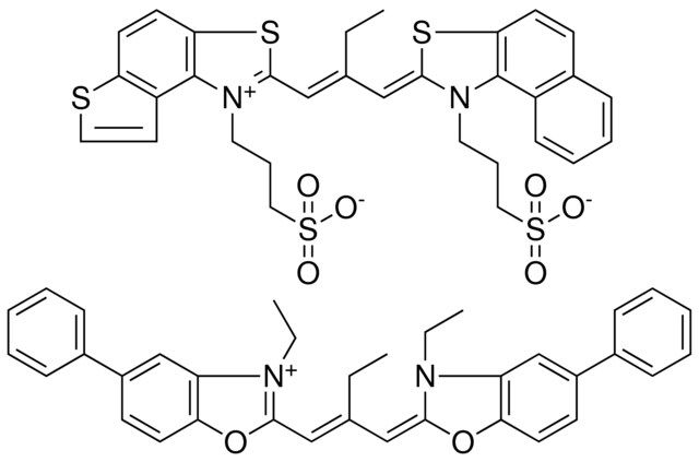 3-ETHYL-2-{(1E)-2-[(E)-(3-ETHYL-5-PHENYL-1,3-BENZOXAZOL-2(3H)-YLIDENE)METHYL]-1-BUTENYL}-5-PHENYL-1,3-BENZOXAZOL-3-IUM 3-((2Z)-2-{(2E)-2-ETHYL-3-[1-(3-SULFONATOPROPYL)THIENO[3,2-E][1,3]BENZOTHIAZOL-1-IUM-2-YL]-2-PROPENYLIDENE}NAPHTHO[1,2-D][1,3]THIAZOL-1-YL)-1-PROPANESULFONATE