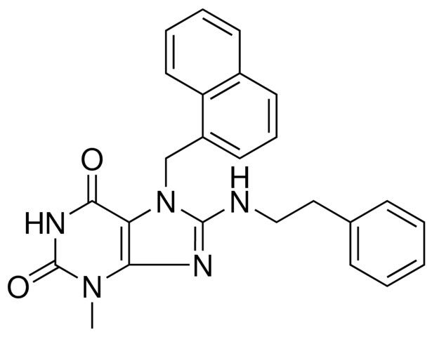 3-ME-7-(1-NAPHTHYLMETHYL)-8-((2-PH-ETHYL)AMINO)-3,7-DIHYDRO-1H-PURINE-2,6-DIONE