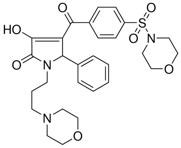 3-HYDROXY-1-[3-(4-MORPHOLINYL)PROPYL]-4-[4-(4-MORPHOLINYLSULFONYL)BENZOYL]-5-PHENYL-1,5-DIHYDRO-2H-PYRROL-2-ONE