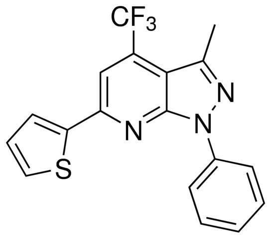 3-METHYL-1-PHENYL-6-(2-THIENYL)-4-(TRIFLUOROMETHYL)-1H-PYRAZOLO(3,4-B)PYRIDINE