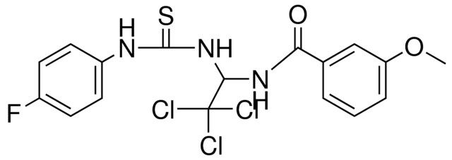 3-METHOXY-N-(2,2,2-TRICHLORO-1-(3-(4-FLUORO-PHENYL)-THIOUREIDO)-ETHYL)-BENZAMIDE