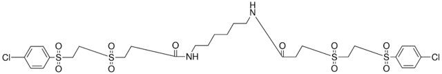 3-({2-[(4-CHLOROPHENYL)SULFONYL]ETHYL}SULFONYL)-N-(6-{[3-({2-[(4-CHLOROPHENYL)SULFONYL]ETHYL}SULFONYL)PROPANOYL]AMINO}HEXYL)PROPANAMIDE