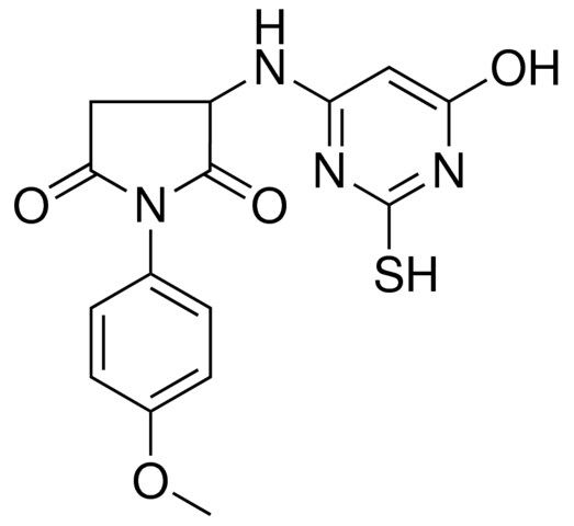 3-((6-HO-2-MERCAPTO-4-PYRIMIDINYL)AMINO)-1-(4-METHOXYPHENYL)2,5-PYRROLIDINEDIONE