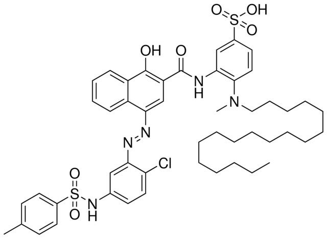 3-({4-[(E)-(2-CHLORO-5-{[(4-METHYLPHENYL)SULFONYL]AMINO}PHENYL)DIAZENYL]-1-HYDROXY-2-NAPHTHOYL}AMINO)-4-[METHYL(OCTADECYL)AMINO]BENZENESULFONIC ACID