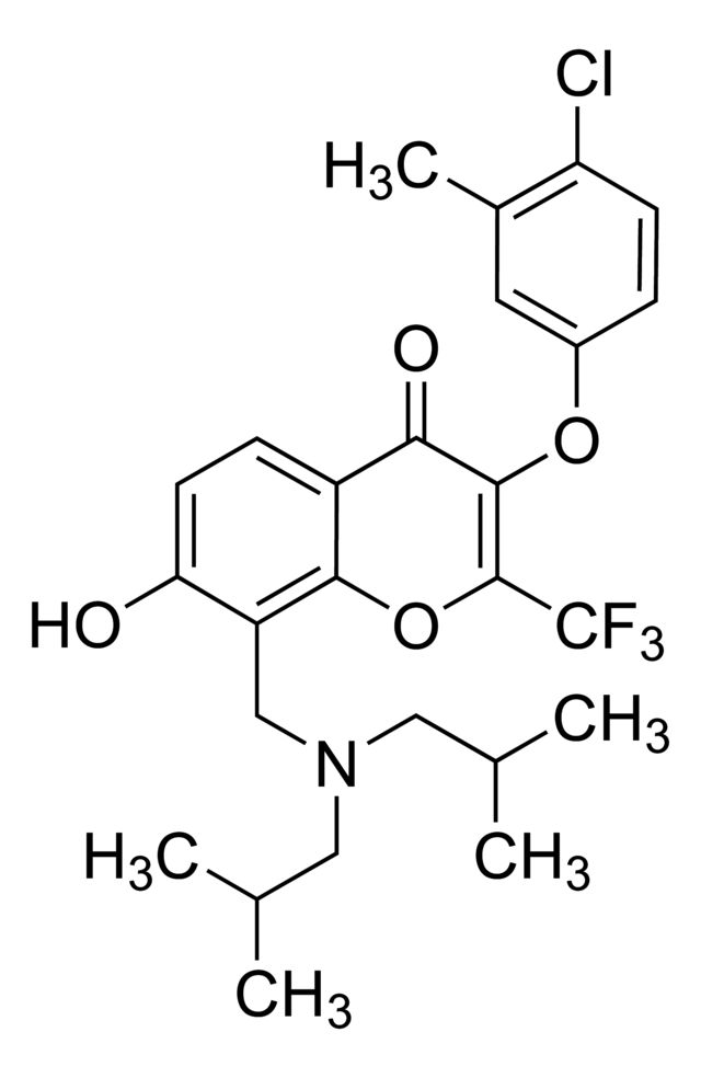 3-(4-Chloro-3-methylphenoxy)-8-[(diisobutylamino)methyl]-7-hydroxy-2-(trifluoromethyl)-4<i>H</i>-chromen-4-one