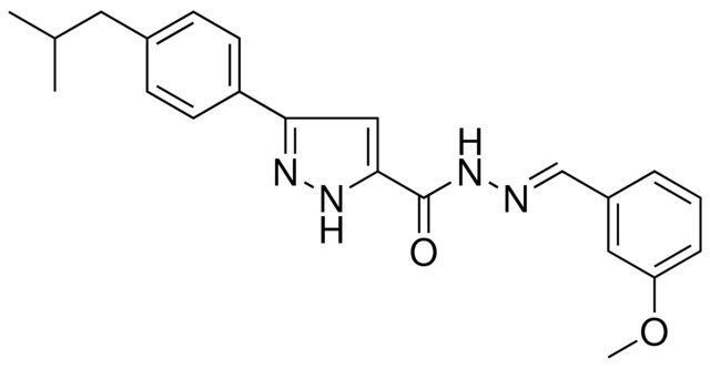 3-(4-ISOBUTYLPHENYL)-N'-(3-METHOXYBENZYLIDENE)-1H-PYRAZOLE-5-CARBOHYDRAZIDE