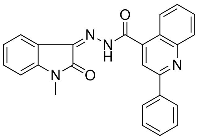 2-PH-QUINOLINE-4-CARBOXYLIC ACID (1-ME-2-OXO-1,2-2H-INDOL-3-YLIDENE)-HYDRAZIDE