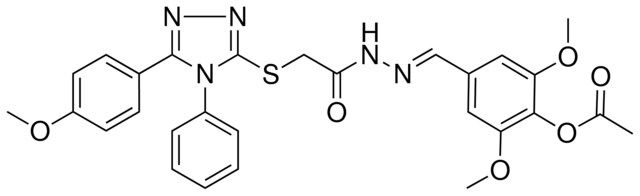 2,6-DIMETHOXY-4-{(E)-[({[5-(4-METHOXYPHENYL)-4-PHENYL-4H-1,2,4-TRIAZOL-3-YL]SULFANYL}ACETYL)HYDRAZONO]METHYL}PHENYL ACETATE