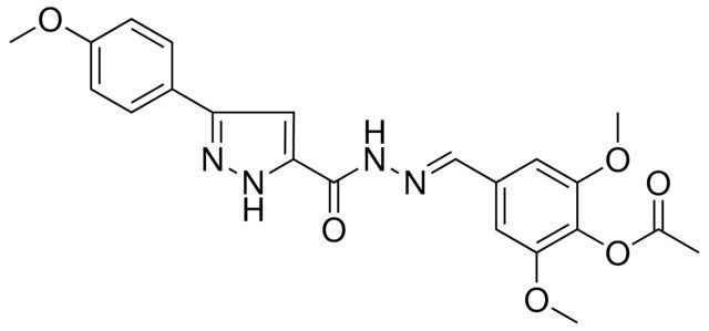 2,6-DIMETHOXY-4-[(E)-({[3-(4-METHOXYPHENYL)-1H-PYRAZOL-5-YL]CARBONYL}HYDRAZONO)METHYL]PHENYL ACETATE