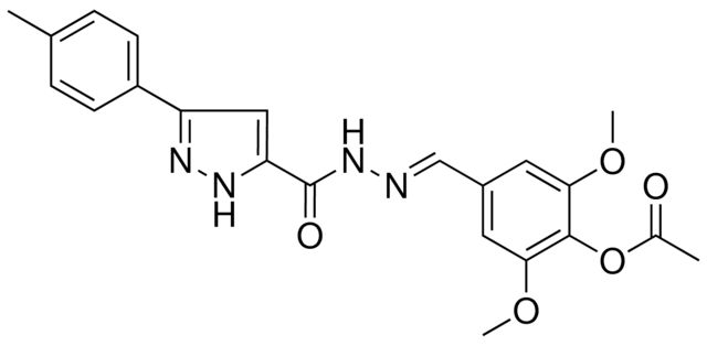 2,6-DIMETHOXY-4-[(E)-({[3-(4-METHYLPHENYL)-1H-PYRAZOL-5-YL]CARBONYL}HYDRAZONO)METHYL]PHENYL ACETATE