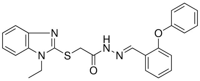 2(1-ET-1H-BENZOIMIDAZOL-2YLSULFANYL)ACETIC ACID (2-PHENOXY-BENZYLIDENE)HYDRAZIDE