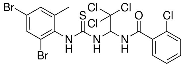 2-CL-N-(2,2,2-TRICHLORO-1-(3-(2,4-DIBROMO-6-ME-PH)-THIOUREIDO)-ETHYL)-BENZAMIDE