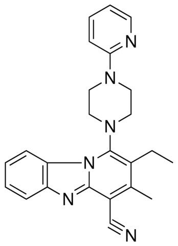 2-ETHYL-3-METHYL-1-[4-(2-PYRIDINYL)-1-PIPERAZINYL]PYRIDO[1,2-A]BENZIMIDAZOLE-4-CARBONITRILE