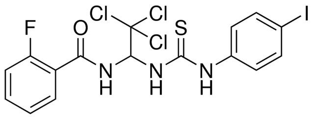 2-FLUORO-N-(2,2,2-TRICHLORO-1-(3-(4-IODO-PHENYL)-THIOUREIDO)-ETHYL)-BENZAMIDE