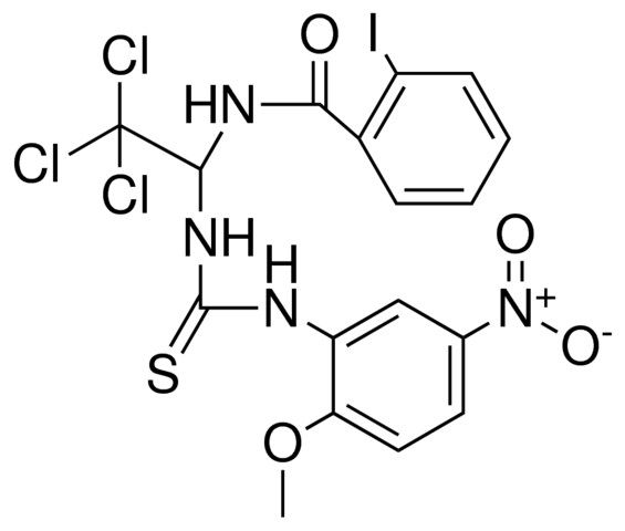 2-I-N-(2,2,2-TRICHLORO-1-(3-(2-MEO-5-NITRO-PHENYL)-THIOUREIDO)-ETHYL)-BENZAMIDE