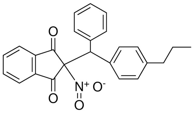 2-NITRO-2-(PHENYL-(4-PROPYL-PHENYL)-METHYL)-INDAN-1,3-DIONE