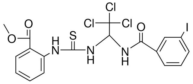 2-(3-(2,2,2-TRICHLORO-1-(3-I-BENZOYLAMINO)-ET)-THIOUREIDO)-BENZOIC ACID ME ESTER