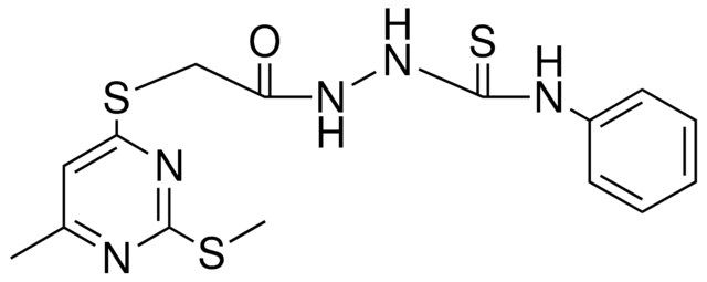 2-({[6-METHYL-2-(METHYLSULFANYL)-4-PYRIMIDINYL]SULFANYL}ACETYL)-N-PHENYLHYDRAZINECARBOTHIOAMIDE